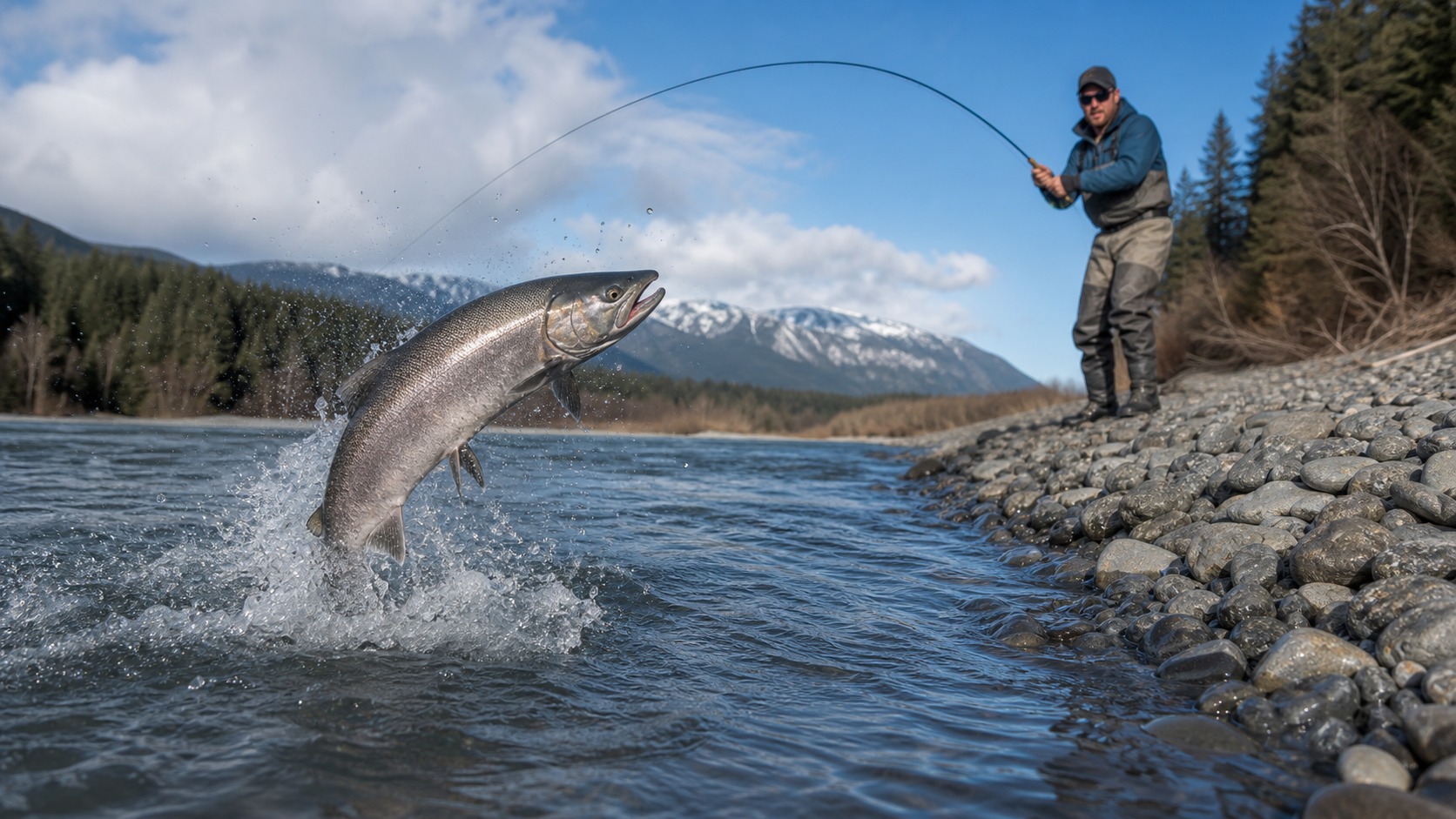 Salmon fishing scene for How to Catch coho salmon: A Complete Angler Guide
