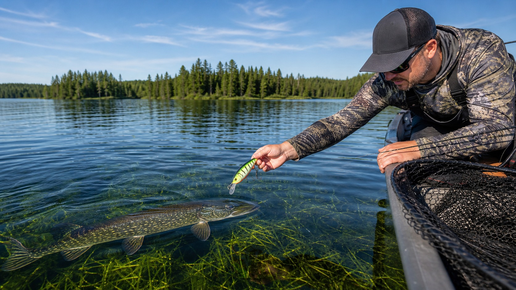 Pike & Muskie fishing scene for How to Catch northern pike: A Complete Angler Guide