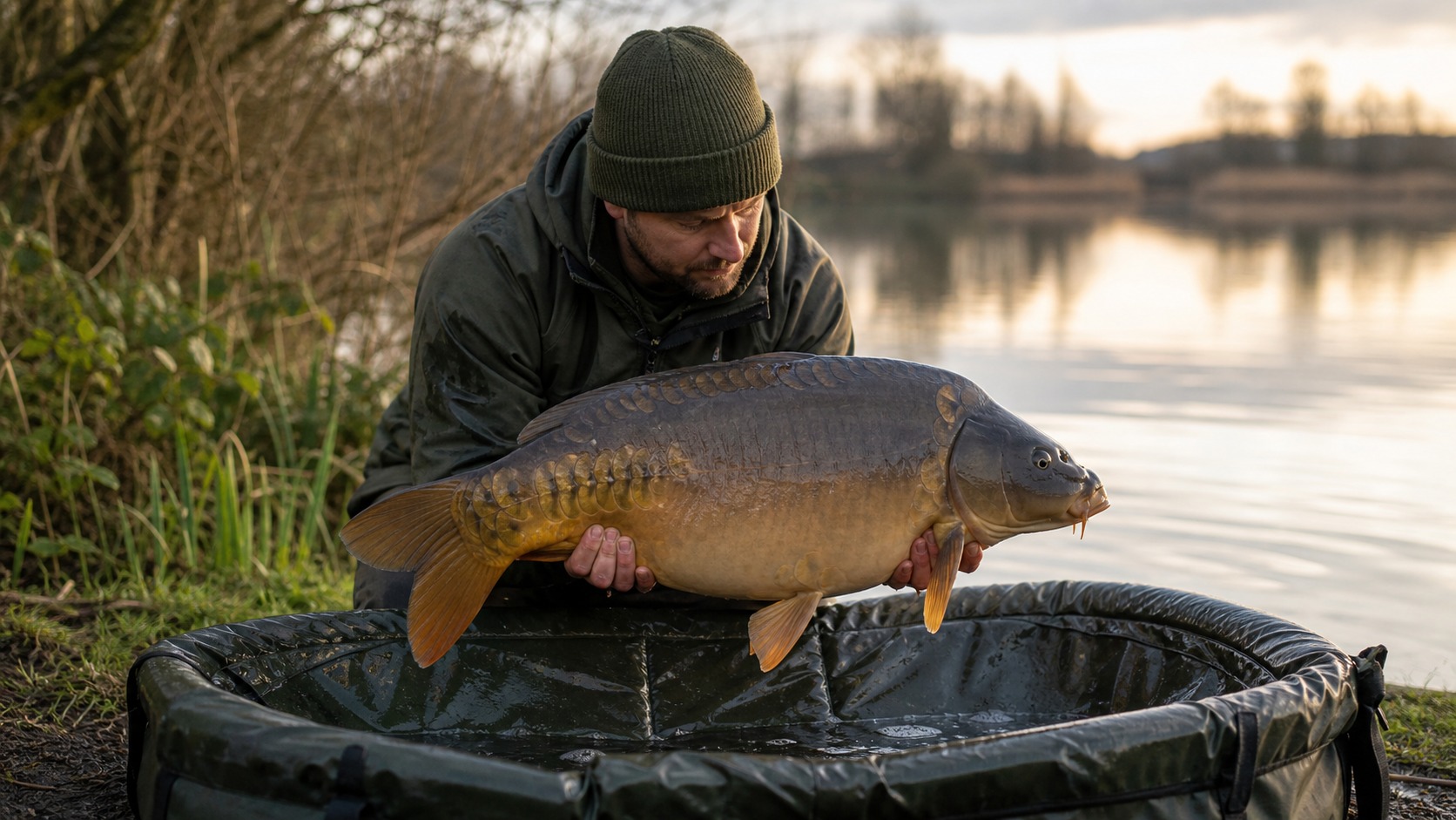 Carp fishing scene for How to Catch common carp: A Complete Angler Guide