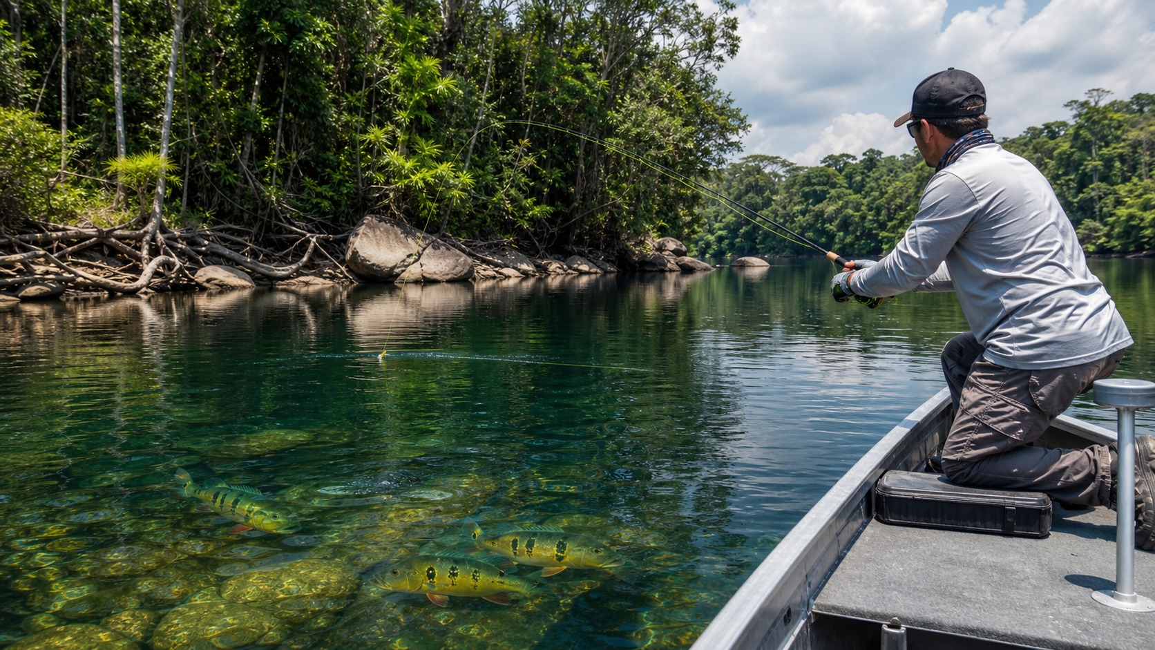 Exotic Fish fishing scene for How to Catch peacock bass: A Complete Angler Guide