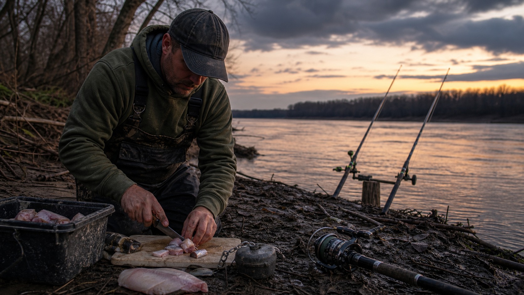 Catfish fishing scene for Best Baits for blue catfish: What Works in Real Fishing Conditions