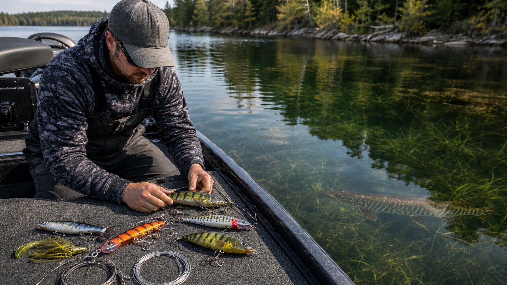 Pike & Muskie fishing scene for Best Baits for muskie: What Works in Real Fishing Conditions