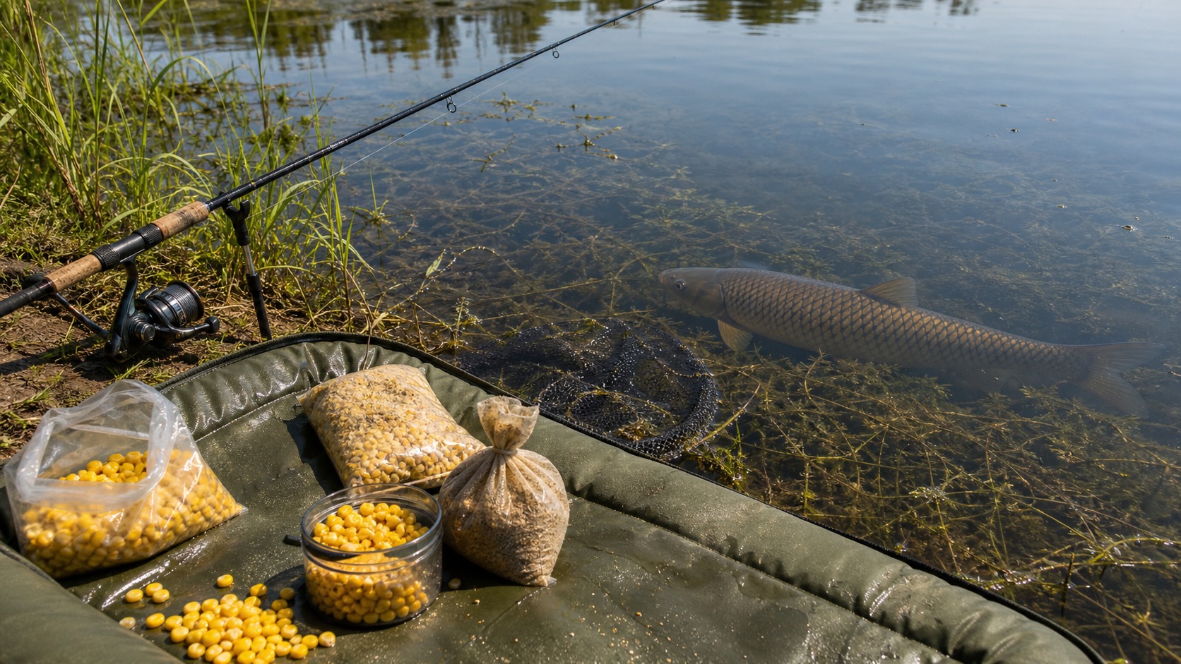 Carp fishing scene for Best Baits for grass carp: What Works in Real Fishing Conditions