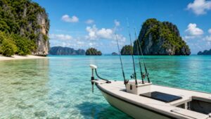 Wide professional fishing scene representing Top-Rated Asia Fishing Havens for Trophy Fish and Scenic Water for Saltwater Trips
