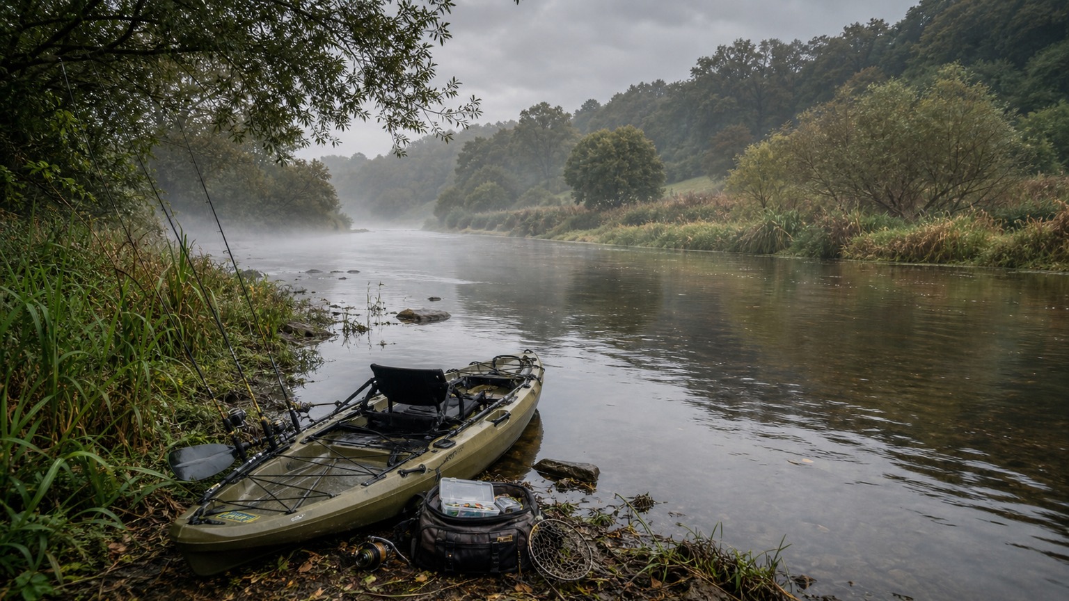 Wide professional fishing scene representing Hidden Europe and UK Fishing Waters Worth Adding to Your Fishing Map for Kayak Anglers